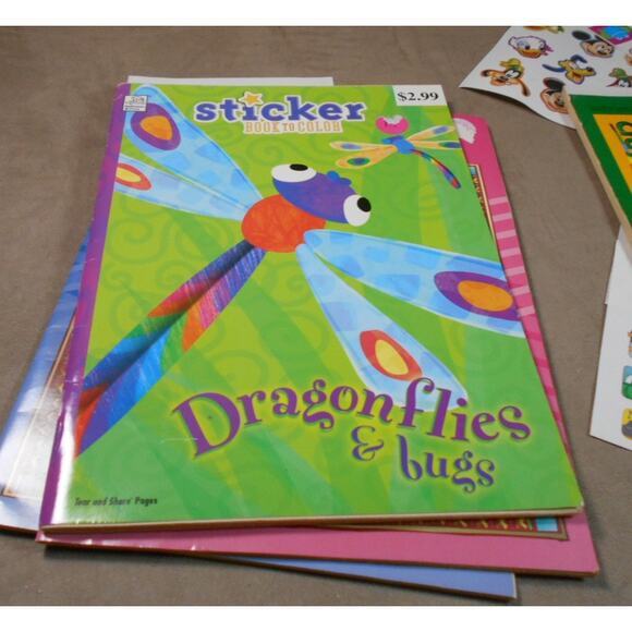 Kids Coloring Book/Drawing Lot: Stickers, Crayons, Coloring Books, Pencil Box - Picture 2 of 16